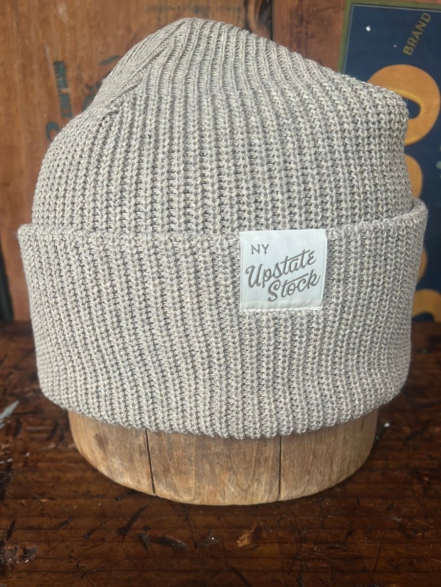 Upcycyled Cotton Watchcap - Parchment - Diamonds & Rust