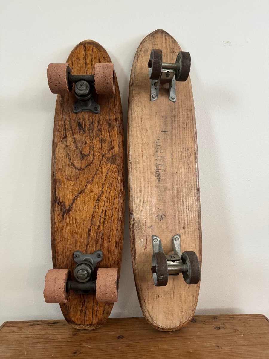 Vintage 1960s Roller Derby Wood Skateboard - Dark Wood - Diamonds & Rust