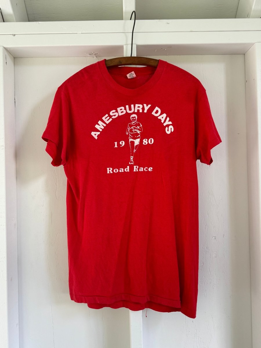 Vintage 1980 Amesbury Days Road Race Tee Shirt - Diamonds & Rust