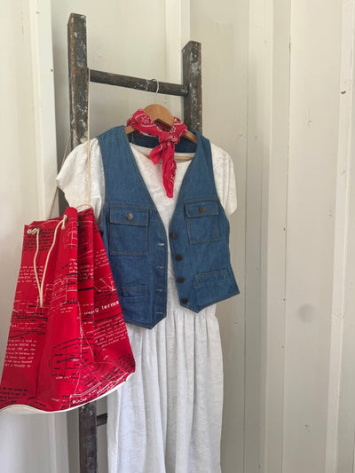 Vintage 70s Sailboat Ditty Bag - Diamonds & Rust