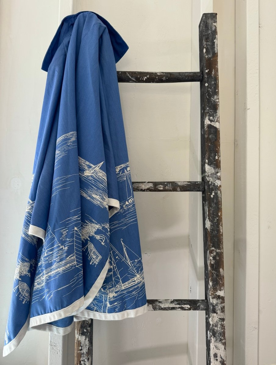 Vintage 70s Sailboat Poncho - Diamonds & Rust