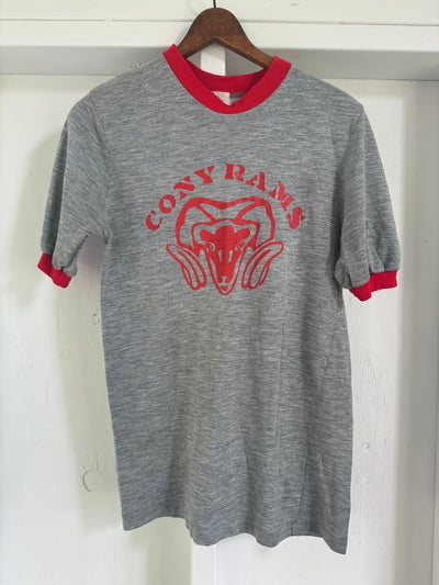 Vintage 80s Cony Rams Ringer Tee Shirt - Diamonds & Rust