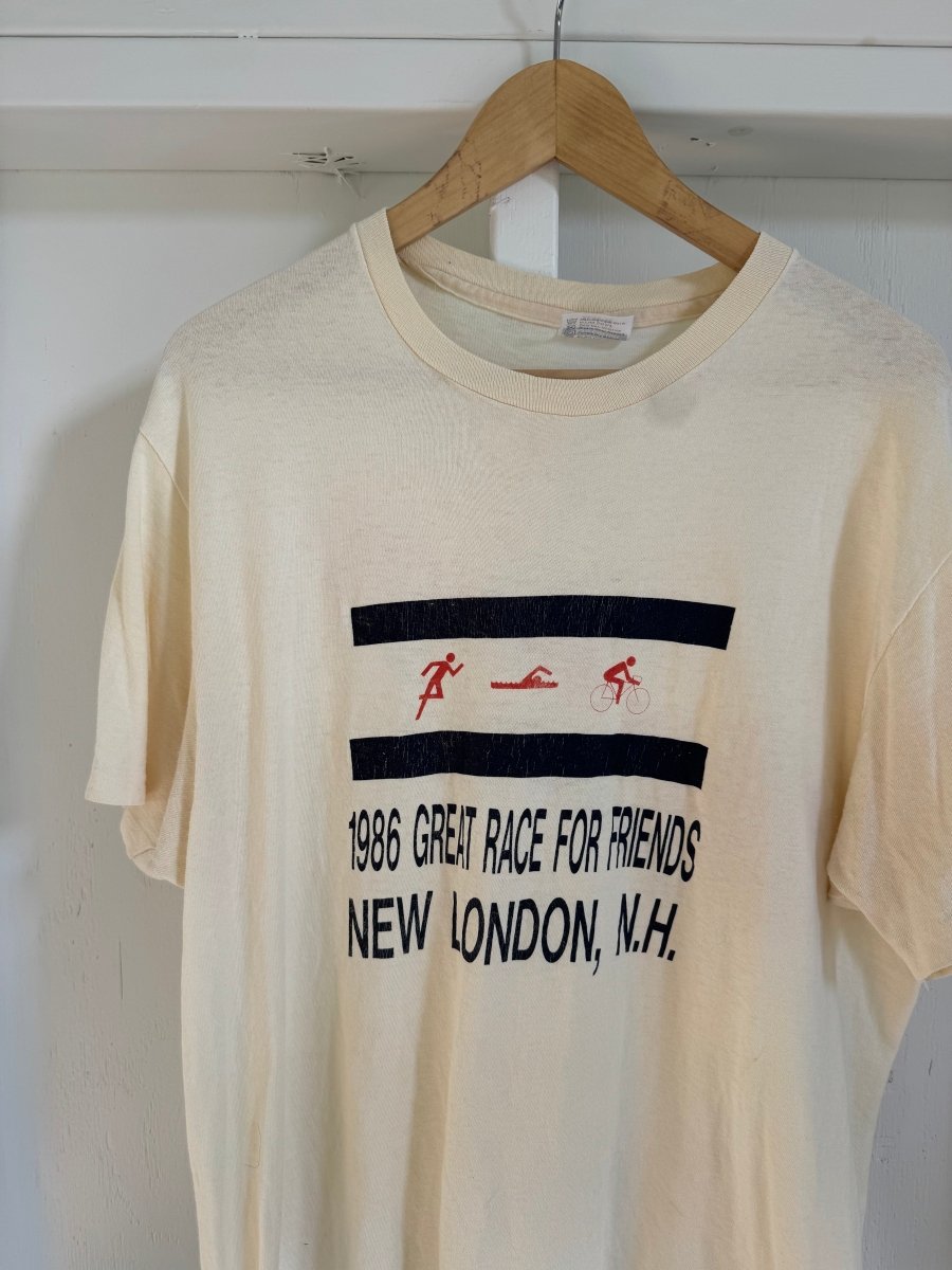 Vintage 80s Great Race For Friends Tee Shirt - Diamonds & Rust
