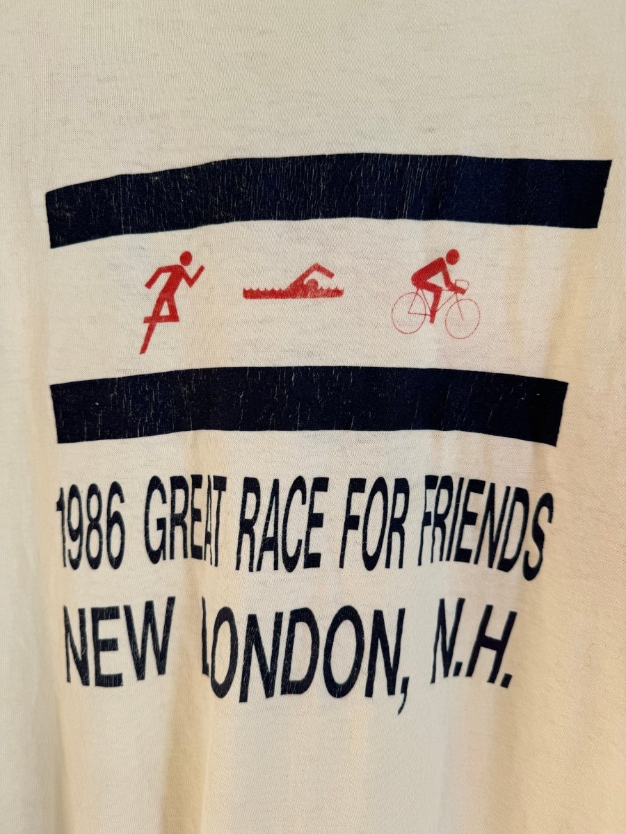 Vintage 80s Great Race For Friends Tee Shirt - Diamonds & Rust