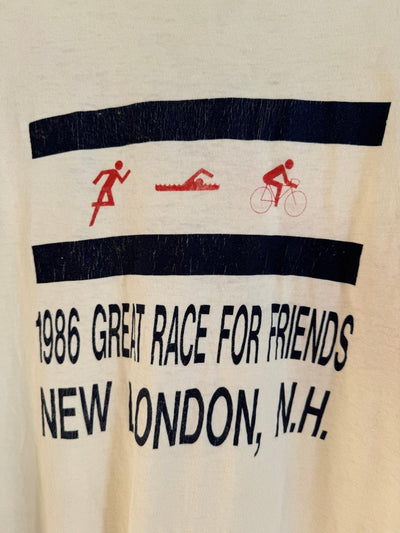 Vintage 80s Great Race For Friends Tee Shirt - Diamonds & Rust
