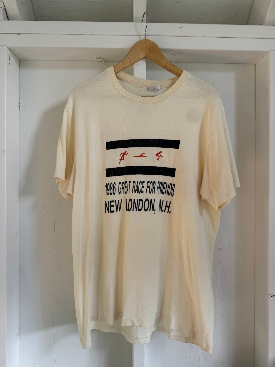 Vintage 80s Great Race For Friends Tee Shirt - Diamonds & Rust