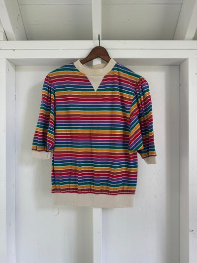 Vintage 80s Rainbow Striped Shirt - Diamonds & Rust