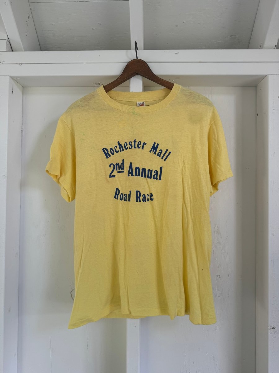 Vintage 80s Rochester Mall Road Race Tee Shirt - Diamonds & Rust