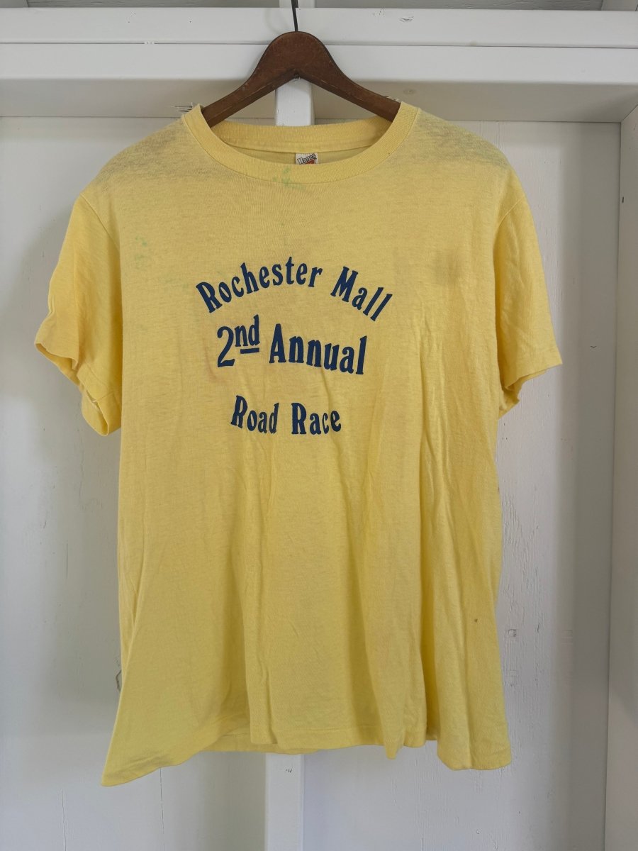 Vintage 80s Rochester Mall Road Race Tee Shirt - Diamonds & Rust