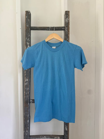 Vintage 80s Stedman Tee Shirt - Baby Blue - Diamonds & Rust