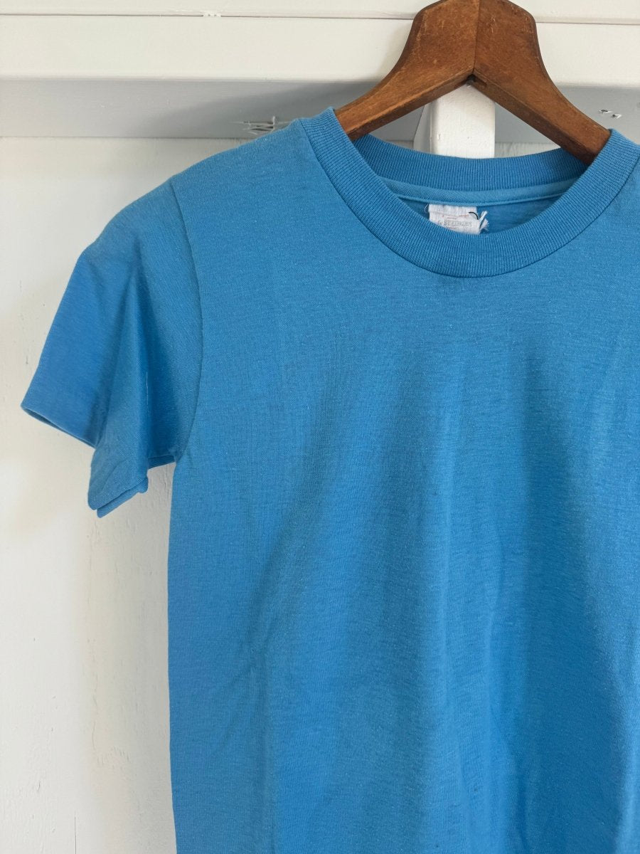 Vintage 80s Stedman Tee Shirt - Baby Blue - Diamonds & Rust
