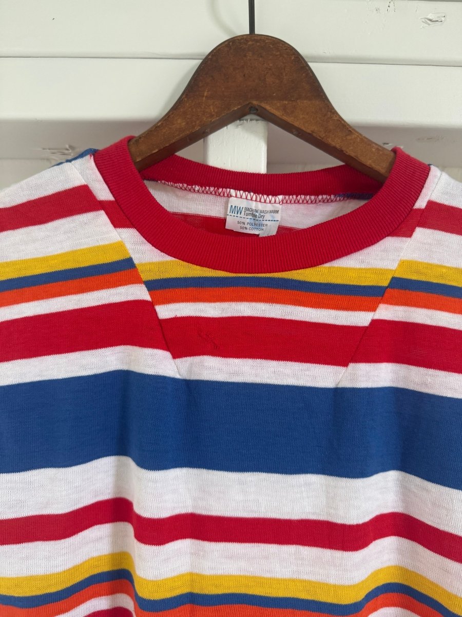 Vintage 80s Striped Tee - Diamonds & Rust