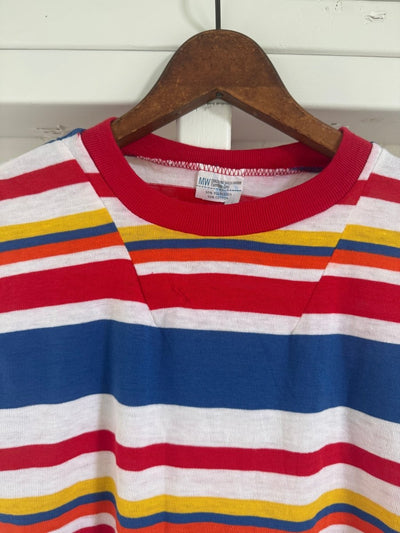 Vintage 80s Striped Tee - Diamonds & Rust