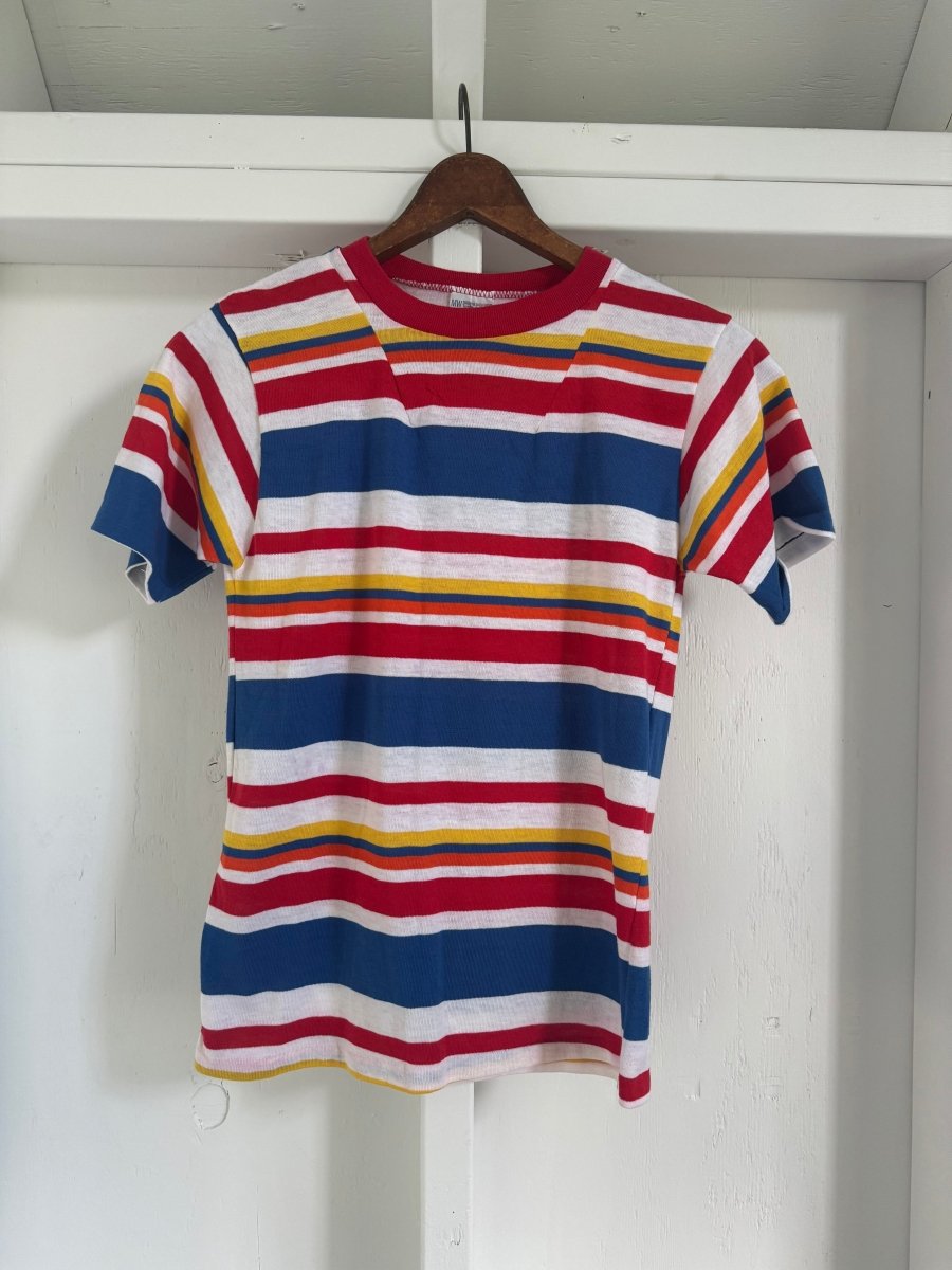 Vintage 80s Striped Tee - Diamonds & Rust