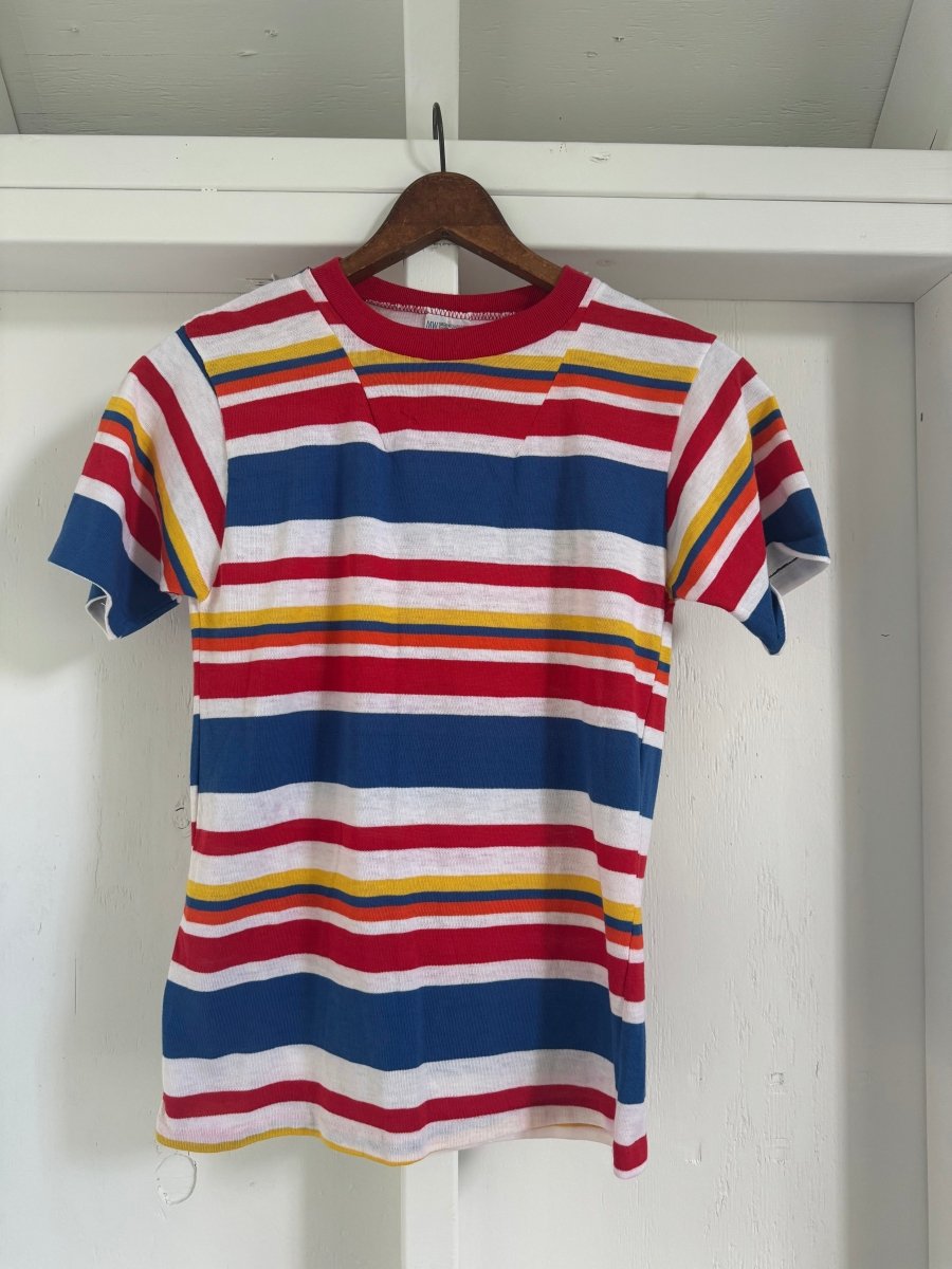 Vintage 80s Striped Tee - Diamonds & Rust