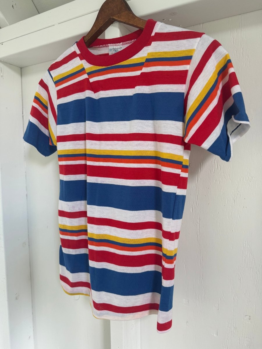 Vintage 80s Striped Tee - Diamonds & Rust