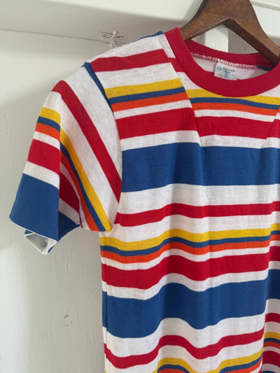 Vintage 80s Striped Tee - Diamonds & Rust