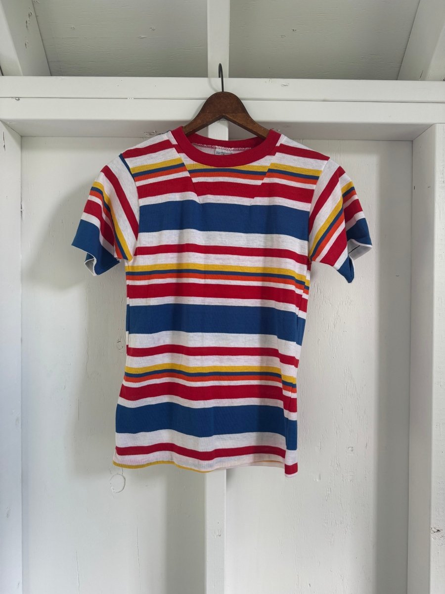 Vintage 80s Striped Tee - Diamonds & Rust