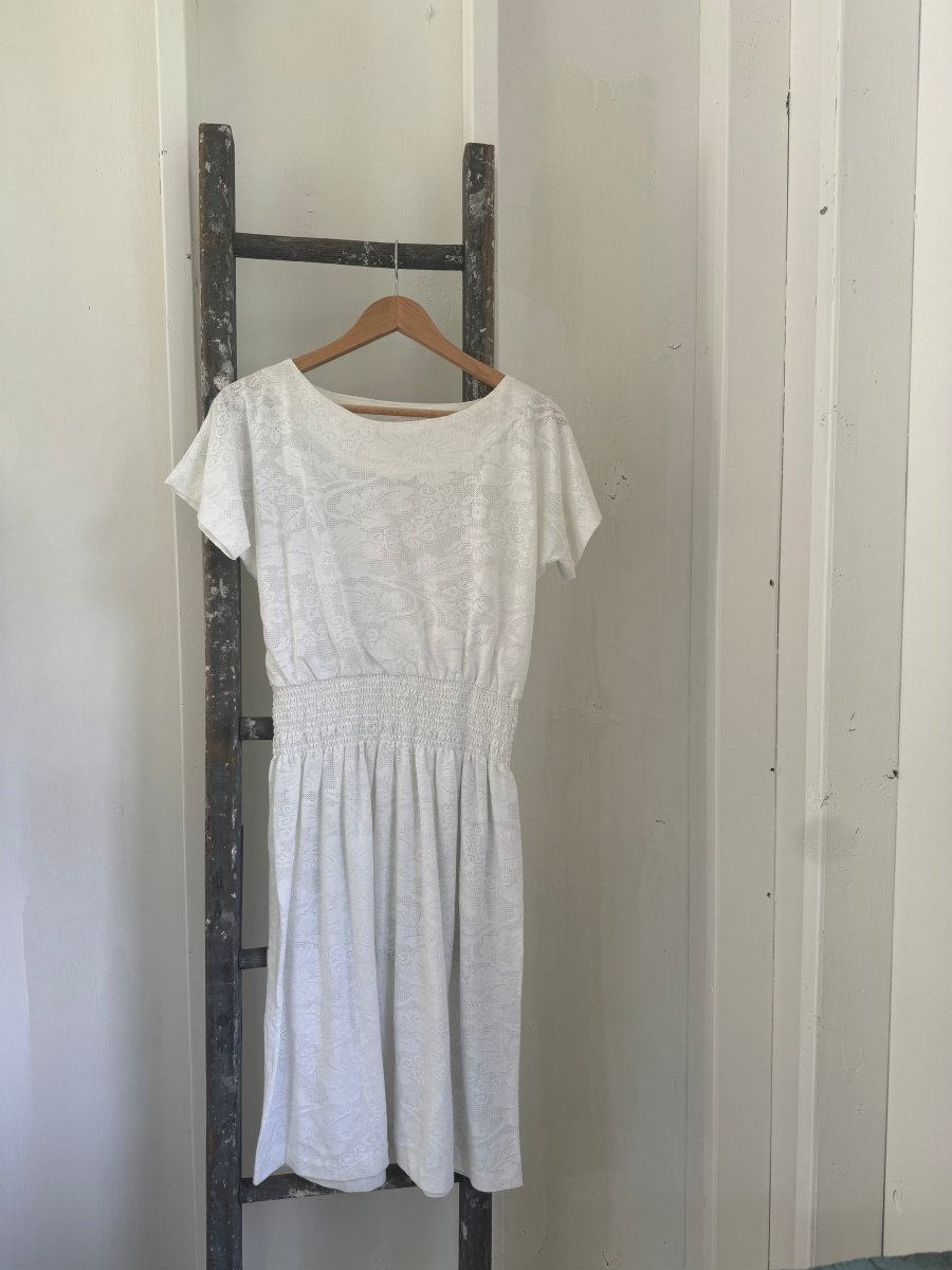 Vintage 80s White Dress - Diamonds & Rust