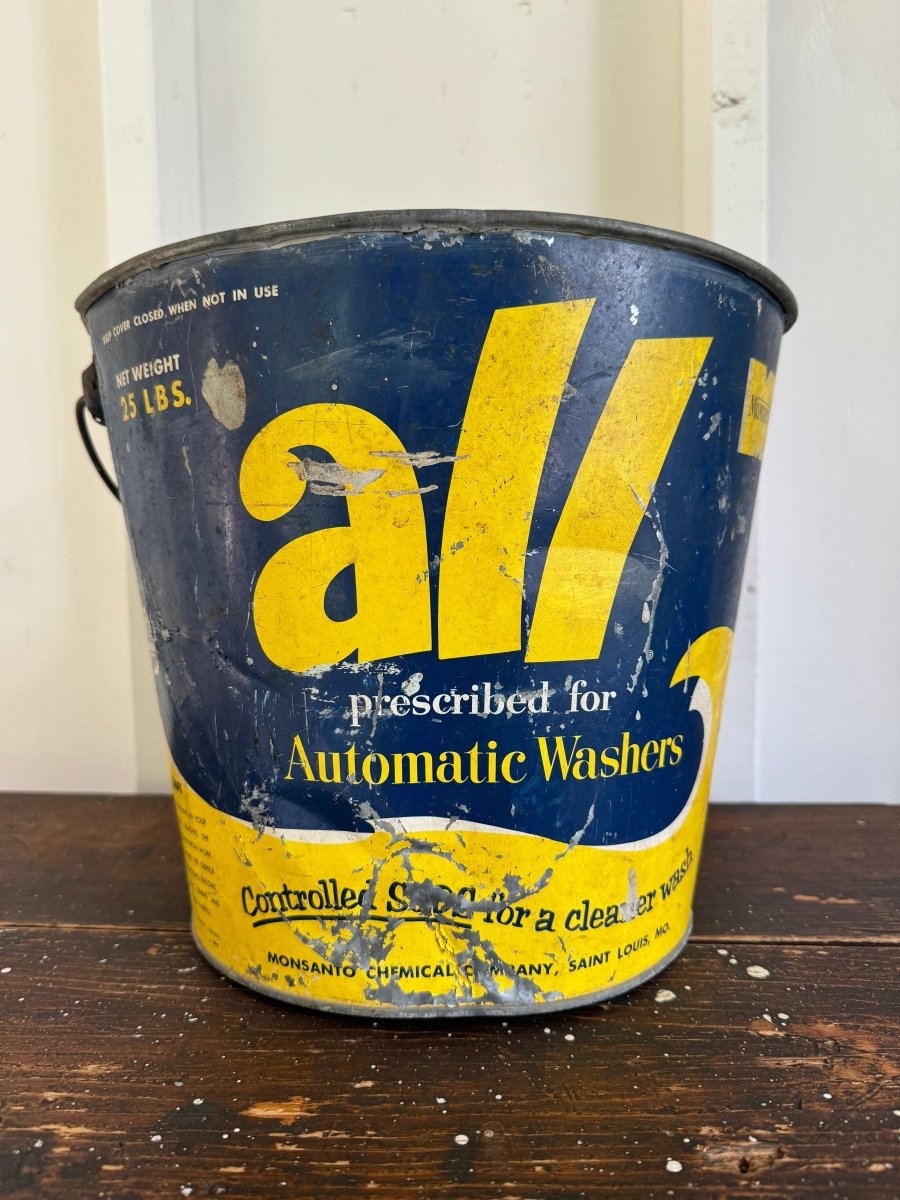 50s~60s vintage　ブリキ　バケツ　all LAUNDRY SOAP Vintage All Detergent Metal Bucket - Diamonds & Rust