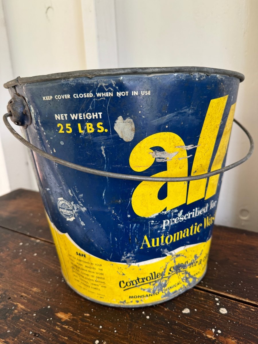 50s~60s vintage　ブリキ　バケツ　all LAUNDRY SOAP Vintage All Detergent Metal Bucket - Diamonds & Rust