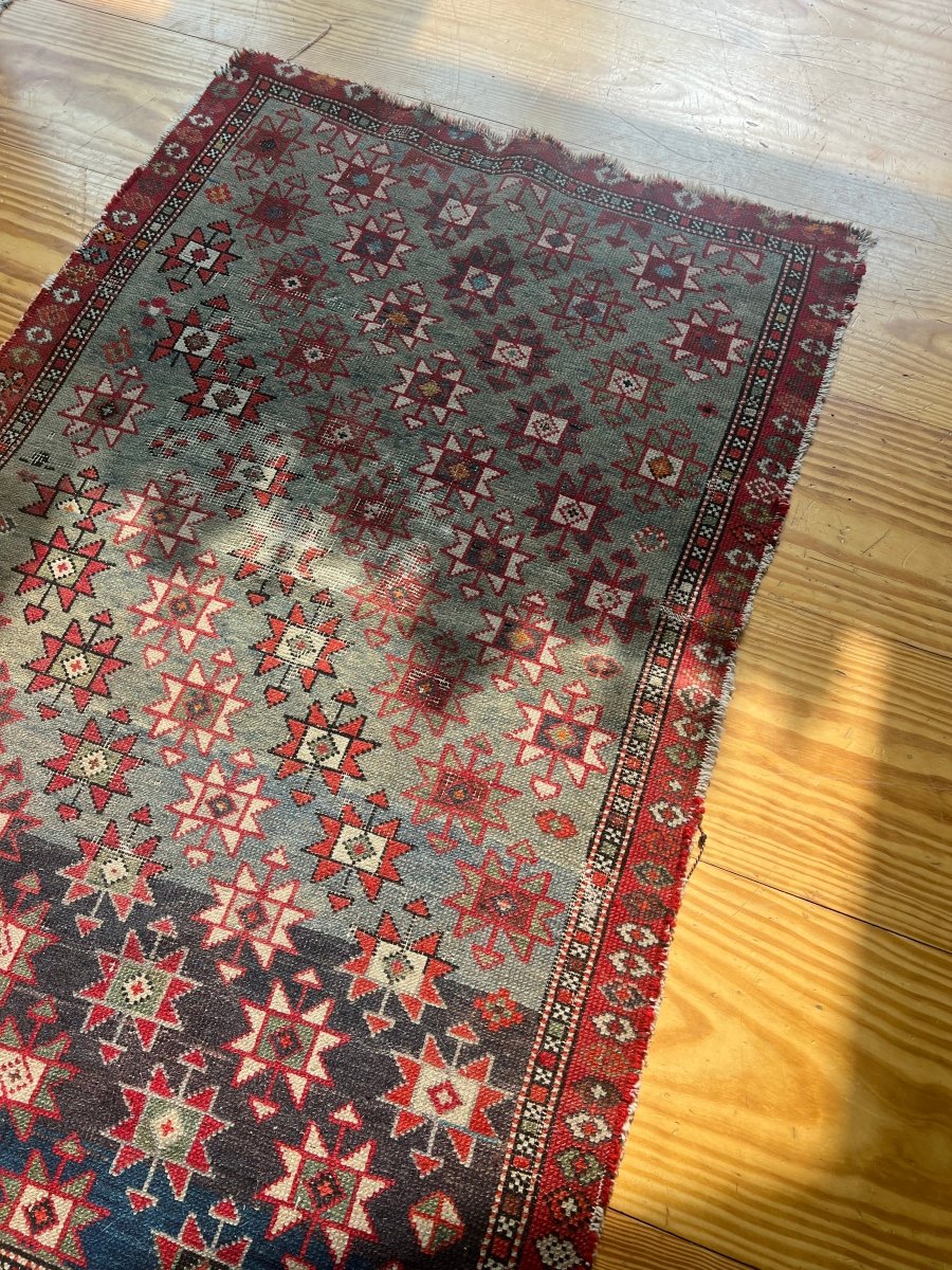 Vintage Area Rug - Diamonds & Rust