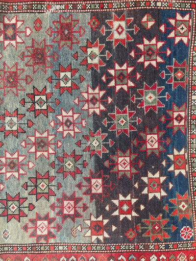 Vintage Area Rug - Diamonds & Rust