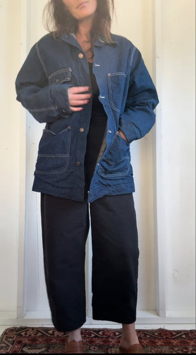 Vintage Blanket Lined Denim Chore Coat - Diamonds & Rust