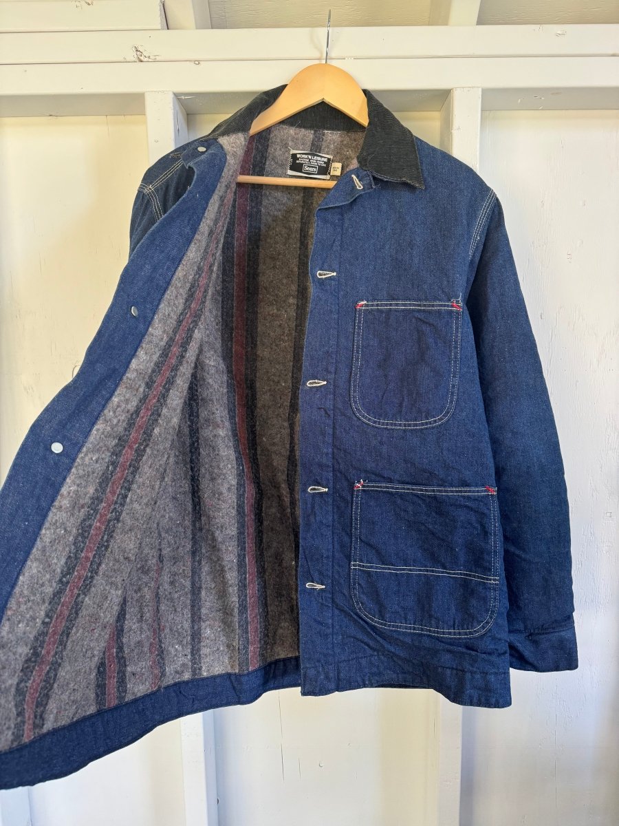 Vintage Blanket Lined Denim Chore Coat - Diamonds & Rust