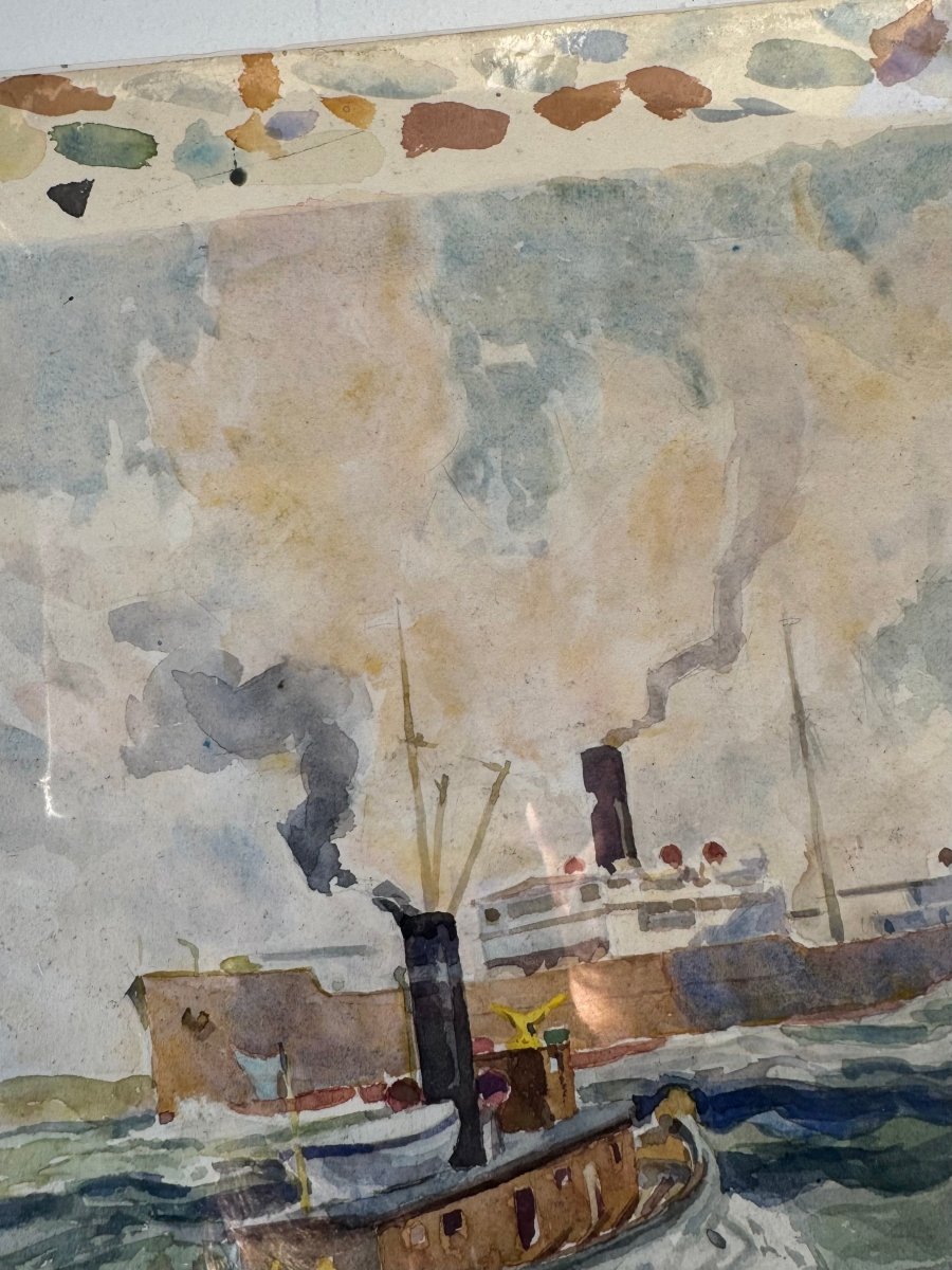 Vintage Boats Watercolor Painting – Coastal Charm - Diamonds & Rust