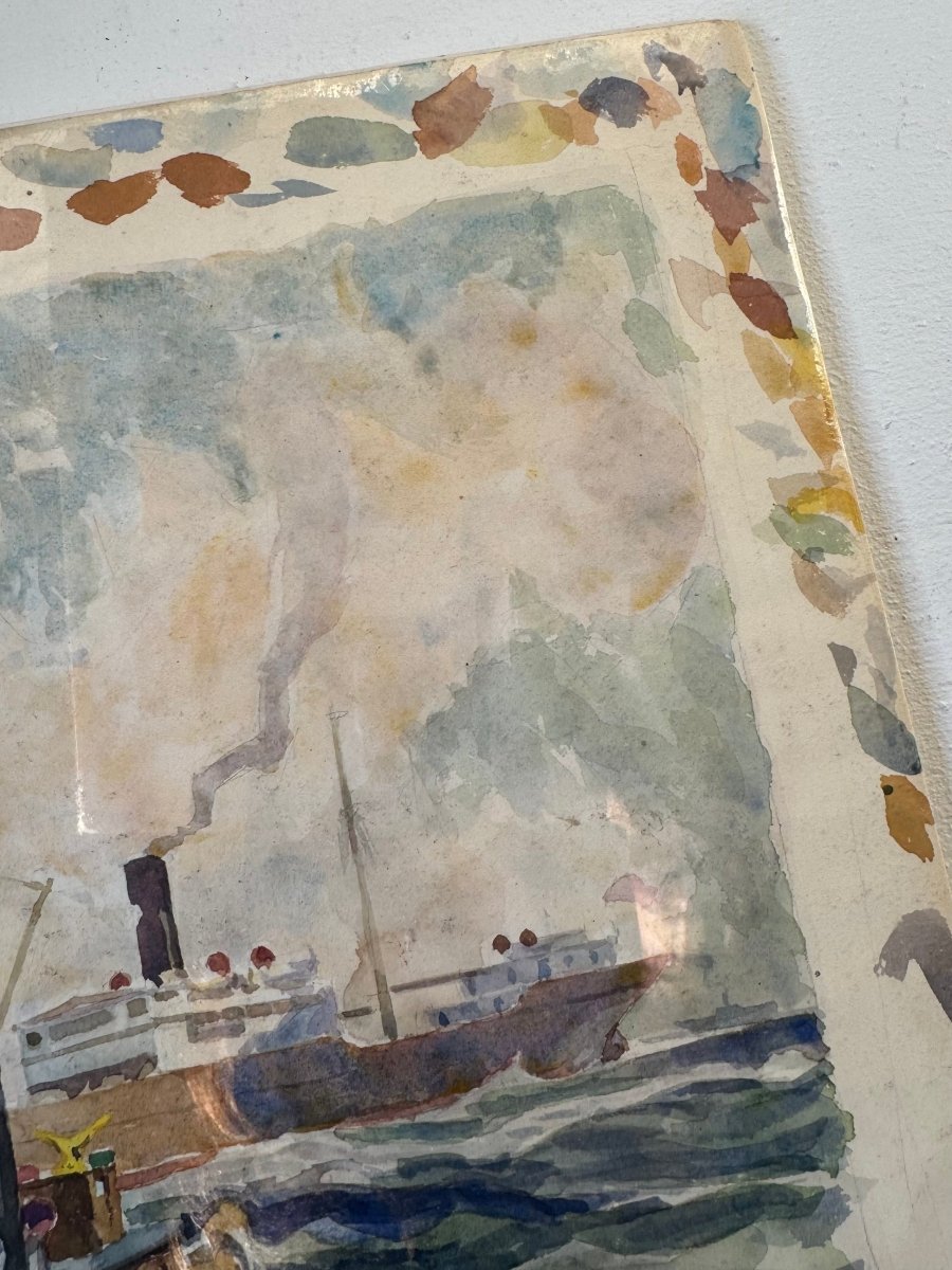 Vintage Boats Watercolor Painting – Coastal Charm - Diamonds & Rust