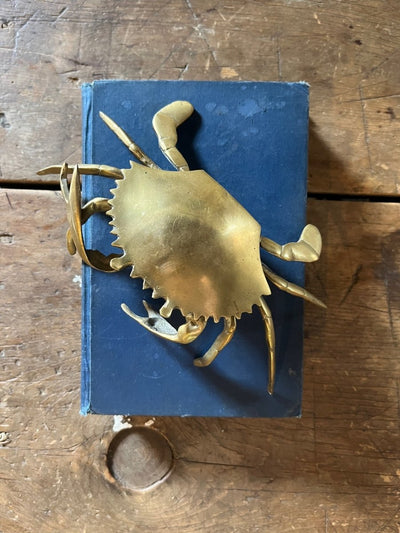 Vintage Brass Crab Ashtray - Diamonds & Rust