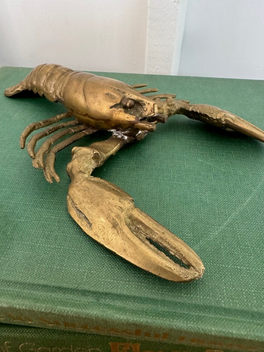 Vintage Brass Lobster - Diamonds & Rust