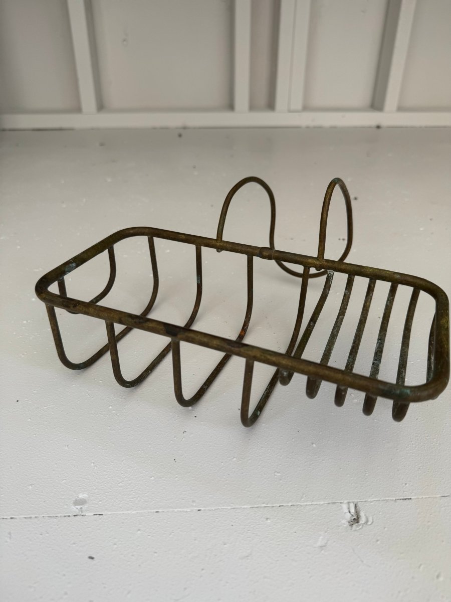 Vintage Brass Soap Dish - Large - Diamonds & Rust
