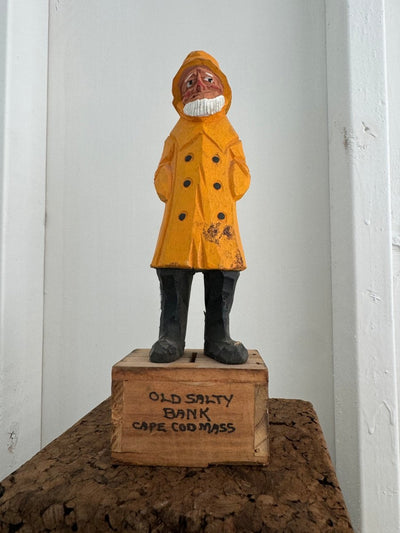 Vintage Cape Cod Mass Old Salty Piggy Bank - Diamonds & Rust