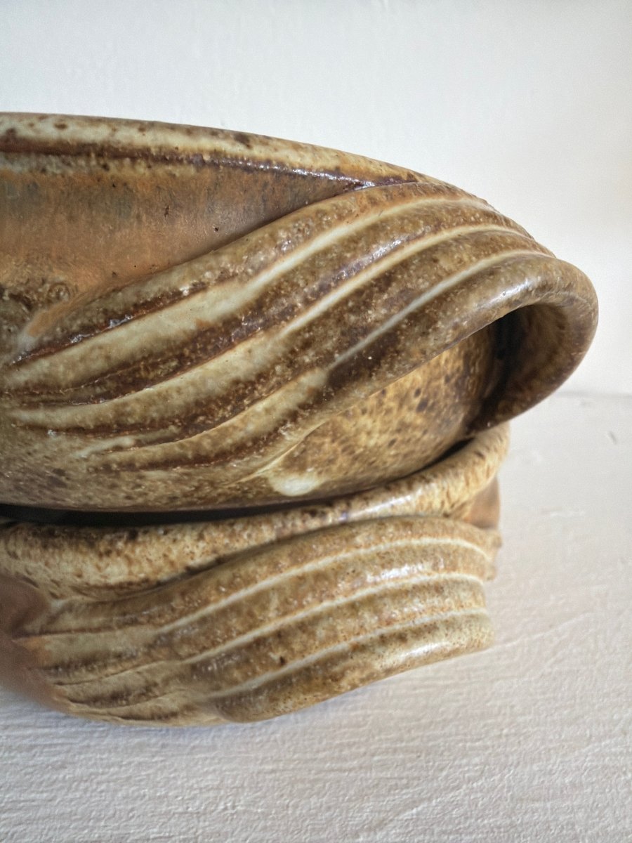 Vintage Ceramic Bowl / Dip Bowl - Diamonds & Rust