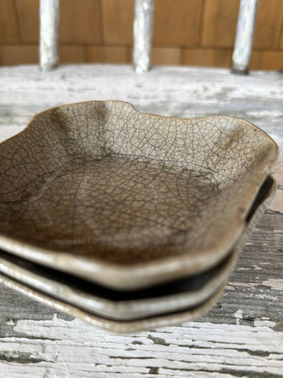 Vintage Ceramic Dish Set of Three - Stone - Diamonds & Rust
