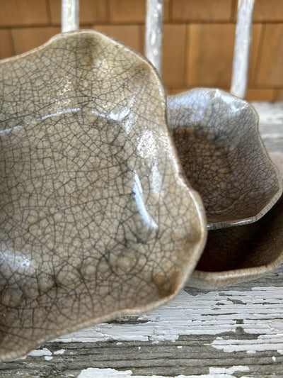 Vintage Ceramic Dish Set of Three - Stone - Diamonds & Rust