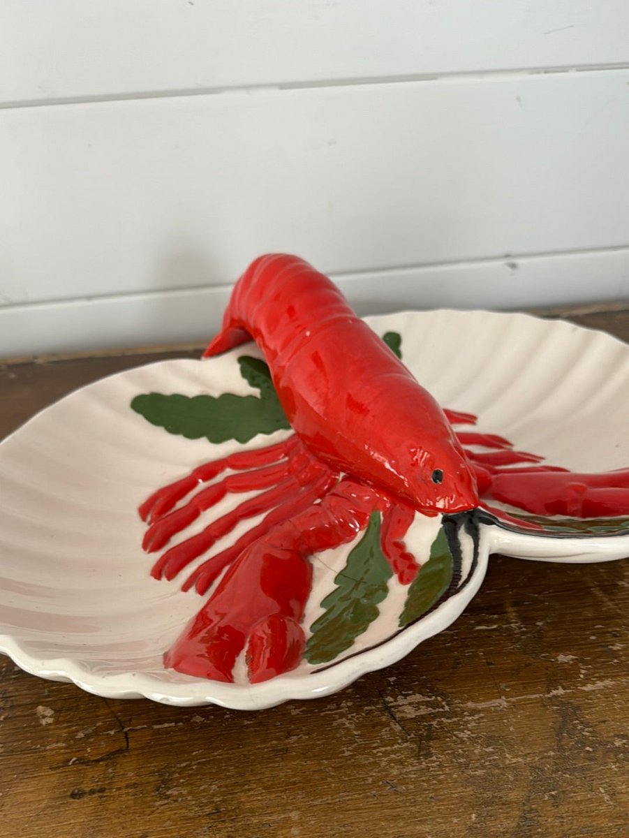   ロブスターディッシュ Vintage Ceramic Lobster Divided Dish - Diamonds & Rust