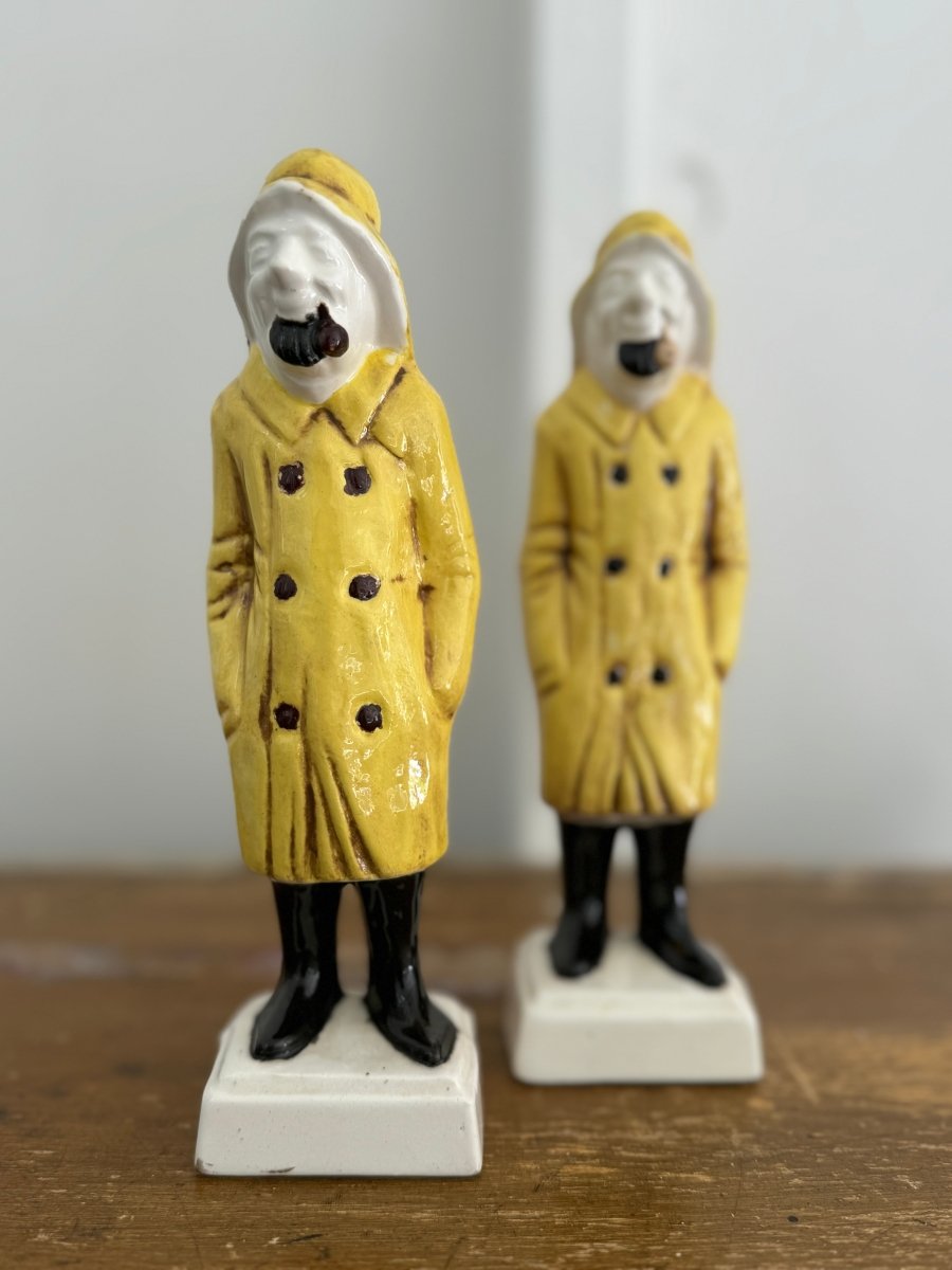 Vintage Ceramic Old Salt Duo - Diamonds & Rust