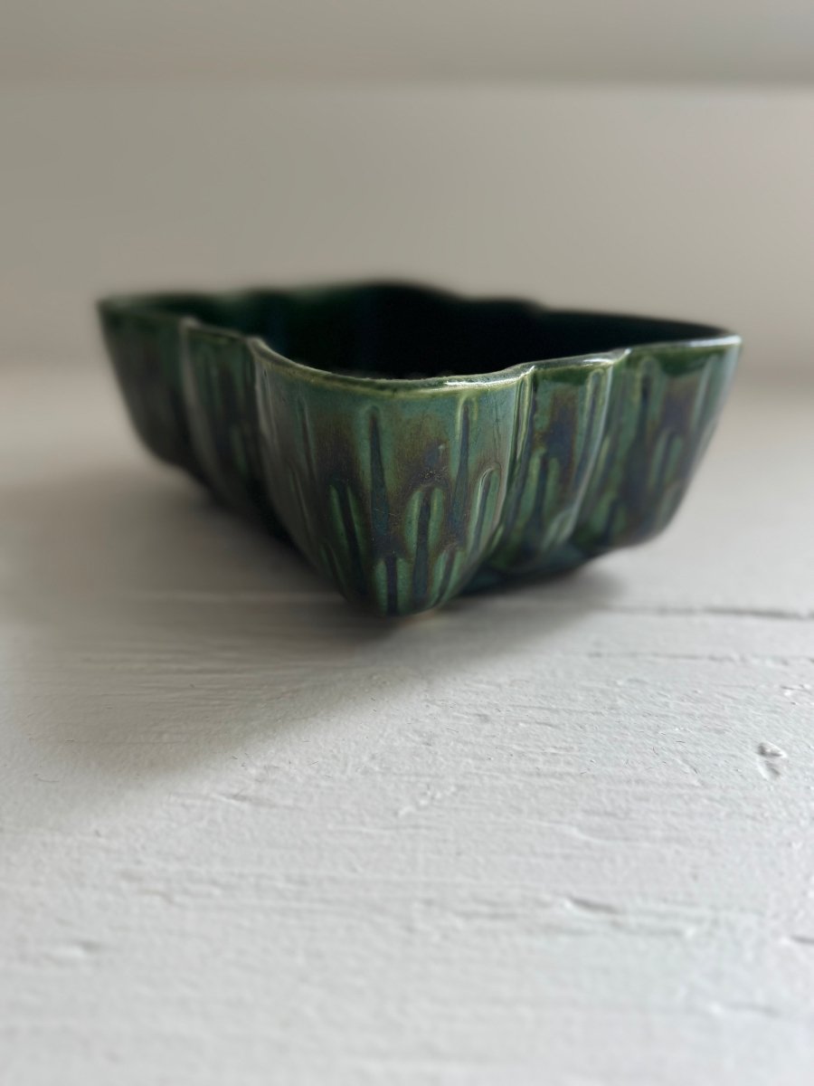 Vintage Ceramic Planter - Diamonds & Rust