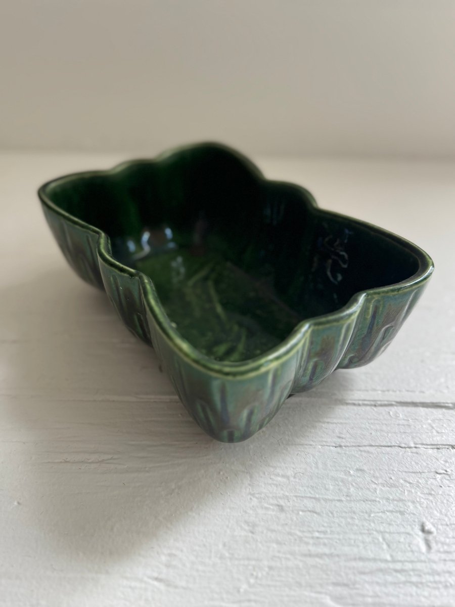 Vintage Ceramic Planter - Diamonds & Rust