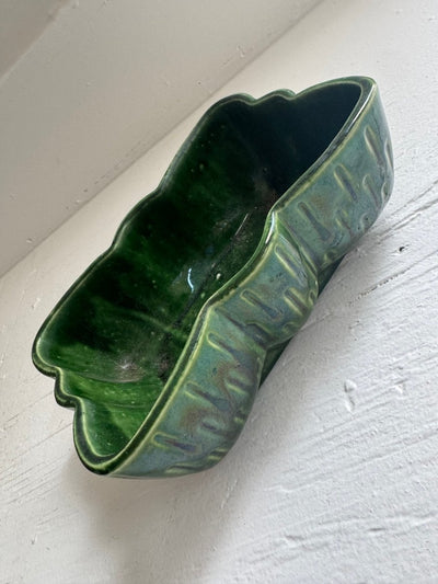 Vintage Ceramic Planter - Diamonds & Rust