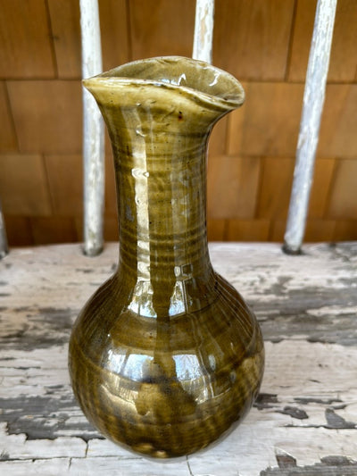 Vintage Ceramic Vase - Seaweed - Diamonds & Rust