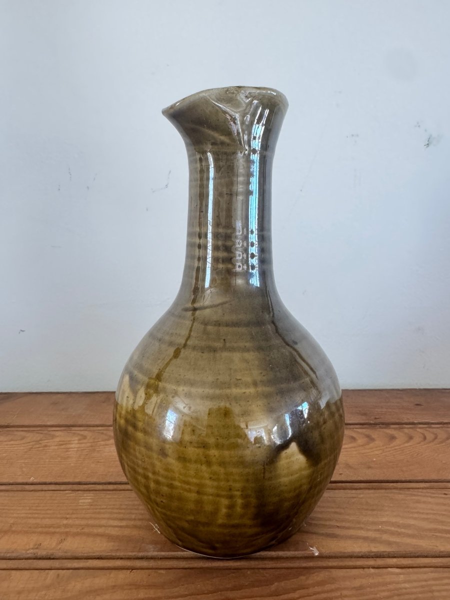 Vintage Ceramic Vase - Seaweed - Diamonds & Rust