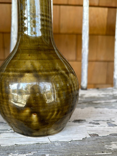Vintage Ceramic Vase - Seaweed - Diamonds & Rust