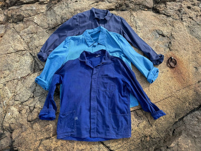 Vintage Chore Coat - French Blue - Diamonds & Rust