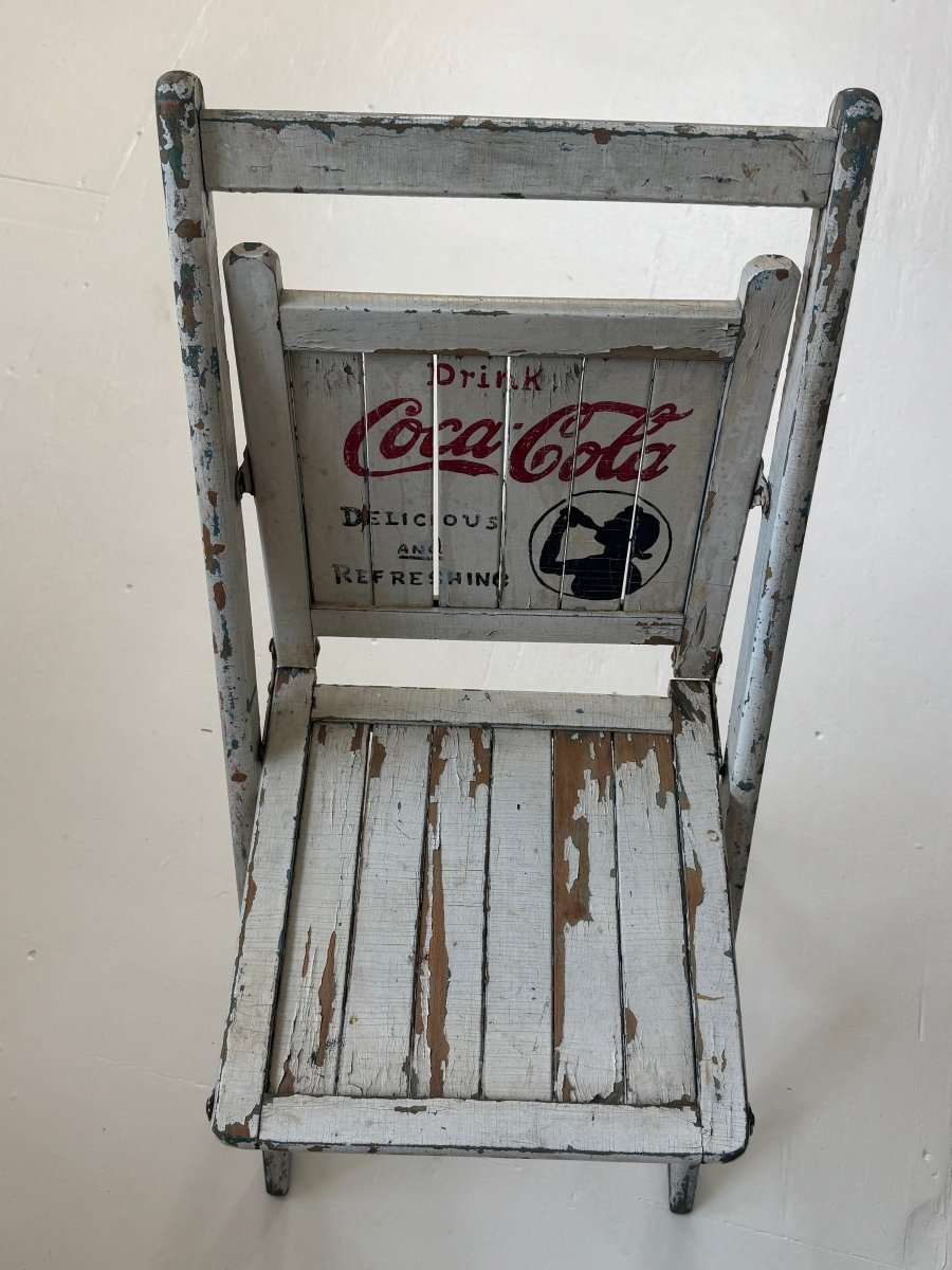 Vintage Coca Cola Folding Chair - Diamonds & Rust