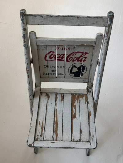 Vintage Coca Cola Folding Chair - Diamonds & Rust