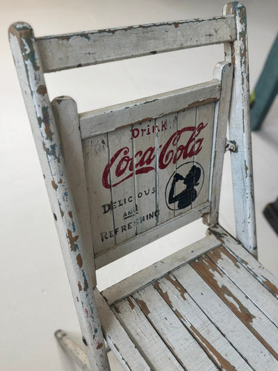 Vintage Coca Cola Folding Chair - Diamonds & Rust